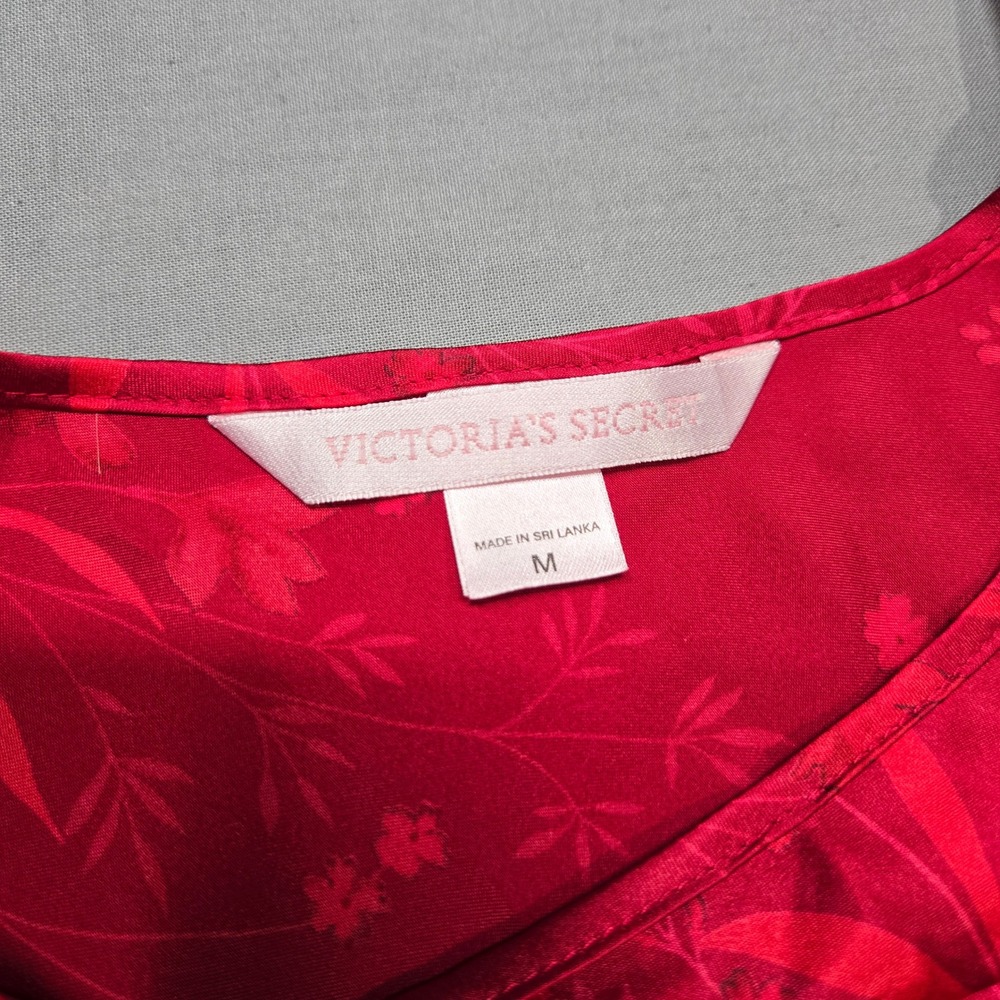 VTG Victorias Secret Red‎ Floral Satin Cami Tank Top Dark Romantic Y2K Romantic - Picture 2 of 6